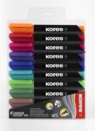Alkoholos marker, 3 mm, kúpos, KORES "K-Marker XP1", 10 különböző szín